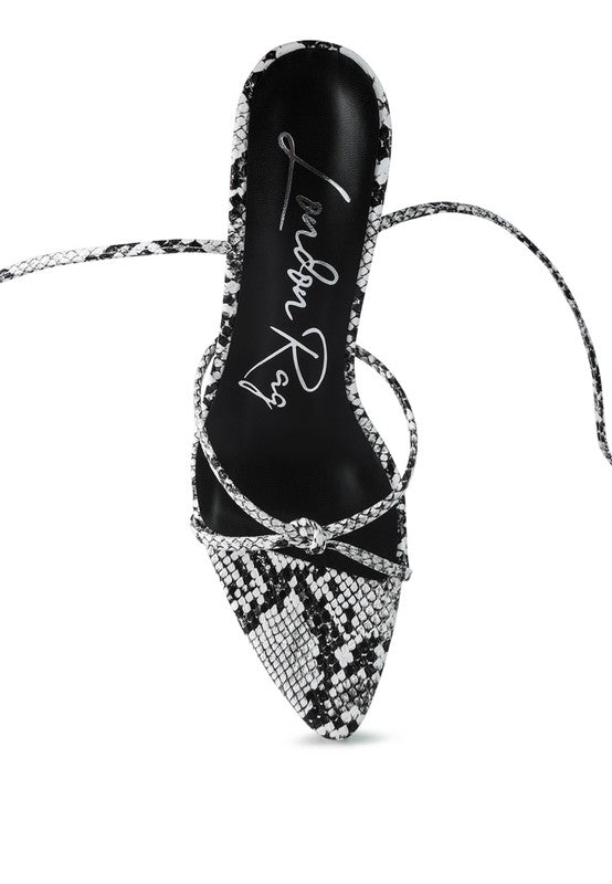 Bondage high heel lace up sandals