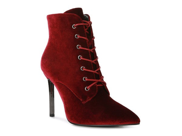 Bornsta velvet high heeled velvet boots