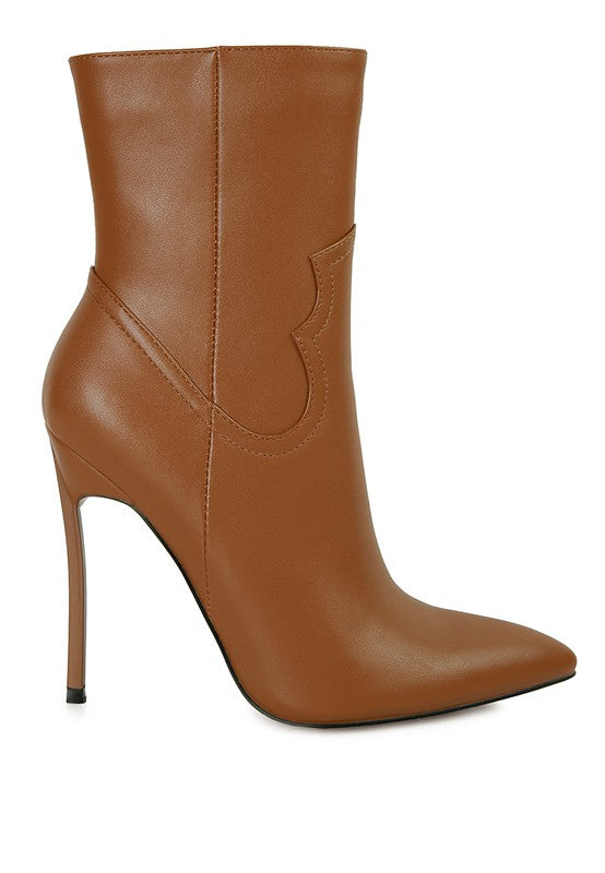 Cowgirl high heel ankle boot