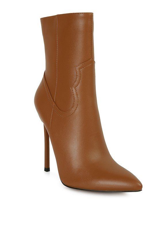 Cowgirl high heel ankle boot