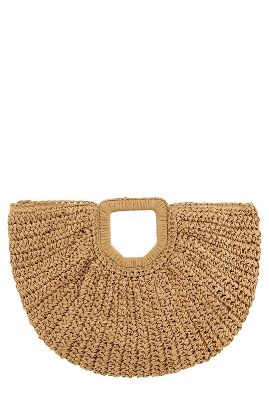 Round Shape Straw Tote Bag