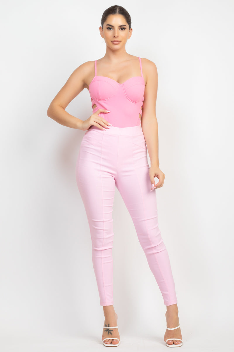 sweetheart side cutouts bodysuit