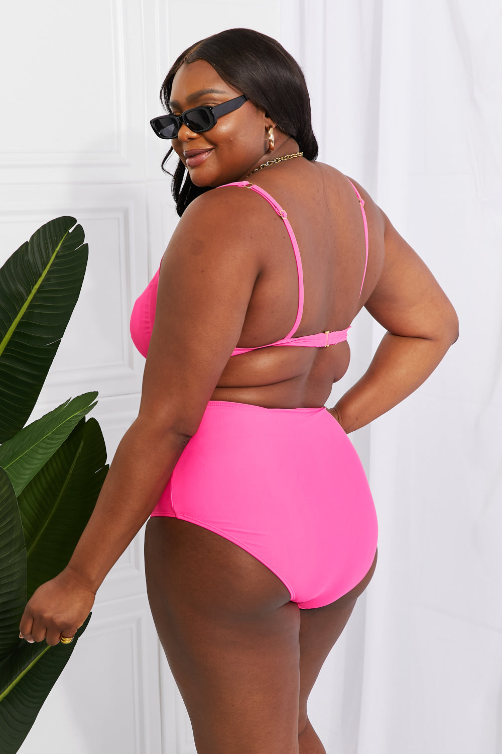 Take a dip twist high-rise bikini in pink